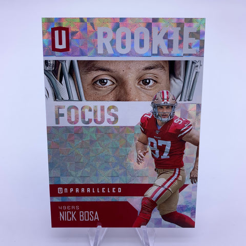 Nick Bosa 2019 Panini Unparalleled Rookie Focus Prizm #’d 06/25