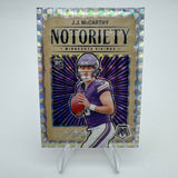 JJ McCarthy 2024 Panini Mosaic RC Notoriety Silver Prizm