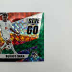 Bukayo Saka 2021 Mosaic UEFA Euro Give and Go Green Prizm