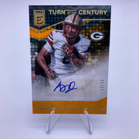 AJ Dillon 2020 Donruss Elite Turn of the Century Auto /25