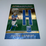 Justin Herbert 2022 Donruss Elite Spellbound Green Letter H