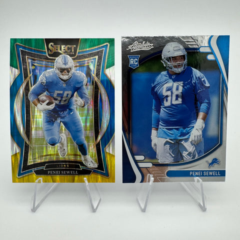 Penei Sewell 2021 Panini Select RC Green & Yellow Shock Prizm