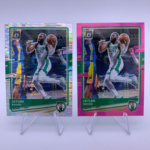 Jaylen Brown 2020-21 Panini Optic Silver Pulsar/Pink Hyper Prizm Lot