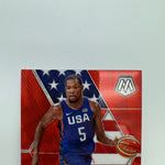 Kevin Durant 2019-20 Panini Mosaic Team USA TMALL Red Wave Prizm