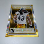 Troy Polamalu 2020 Panini Select Yellow Black Prizm Die Cut