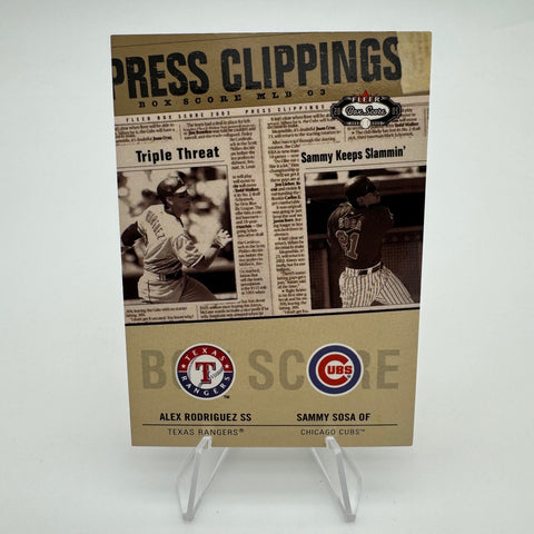 Alex Rodriguez/Sammy Sosa 2003 Fleer Box Score Press Clippings /250