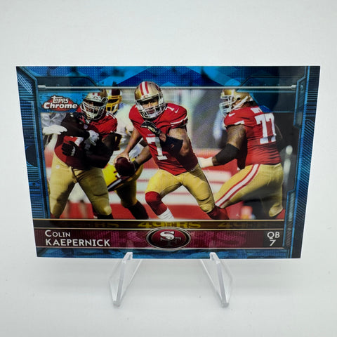 Colin Kaepernick 2015 Topps Chrome Hot Box Blue Diamond Refractor