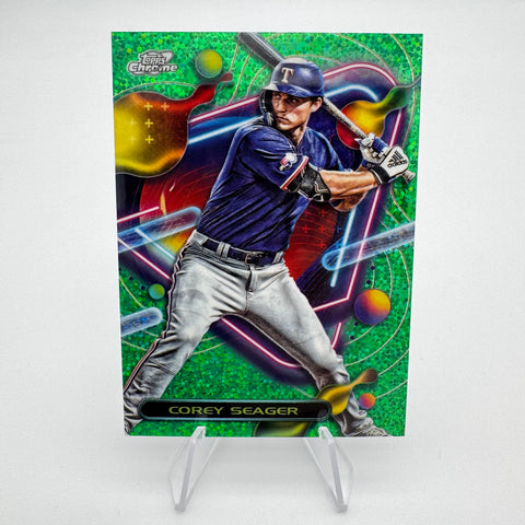 Corey Seager 2023 Topps Chrome Cosmic Green Space Dust Refractor /75