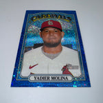 Yadier Molina 2021 Topps Heritage Blue Sparkle