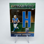Justin Herbert 2022 Donruss Elite Spellbound Green Letter H