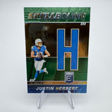 Justin Herbert 2022 Donruss Elite Spellbound Green Letter H