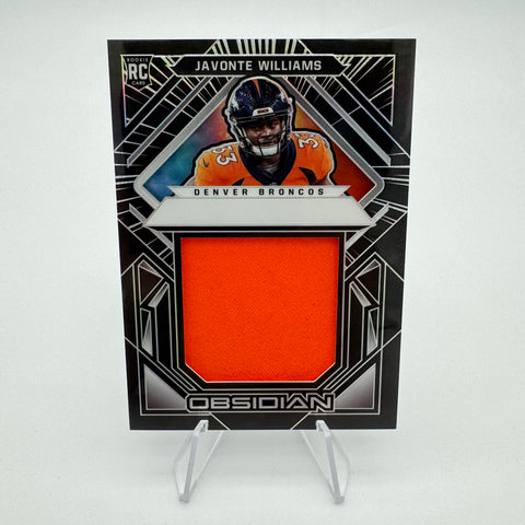 Javonte Williams 2021 Panini Obsidian RC Volcanic Material /100