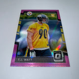 TJ Watt 2017 Panini Optic Rookie Card Pink Prizm