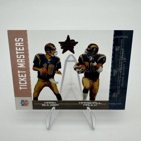 Marshall Faulk Mark Bulger 2004 Leaf Rookies & Stars Ticket Masters Bronze /1250