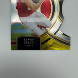 Travis Kelce 2023 Panini Select Red Yellow Prizm Die-Cut