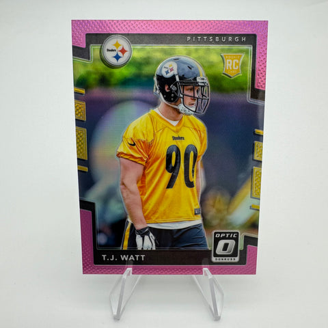 TJ Watt 2017 Panini Optic Rookie Card Pink Prizm