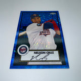 Nelson Cruz 2021 Topps Chrome Anniversary Blue Mini Diamond /199