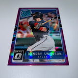 Dansby Swanson 2017 Panini Optic Rated Rookie Purple Prizm