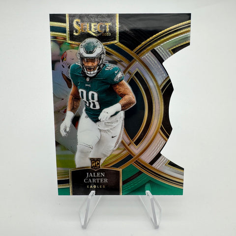 Jalen Carter 2023 Panini Select RC Premier Level Black Green Prizm Die Cut