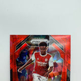 Bukayo Saka 2020-21 Panini Prizm Premier League Red Cracked Ice