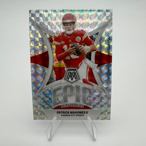 Patrick Mahomes 2024 Panini Mosaic Epic Performers Silver Mosaic Prizm