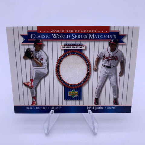 Dennis Martinez/Dave Justice 2002 Upper Deck World Series Heroes Relic