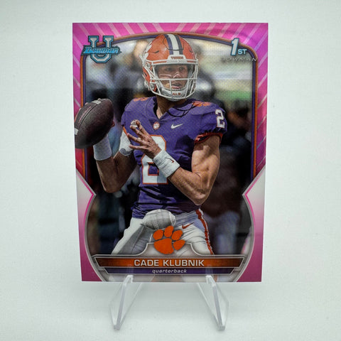 Cade Klubnik 2022 Bowman University Chrome 1st Pink Refractor