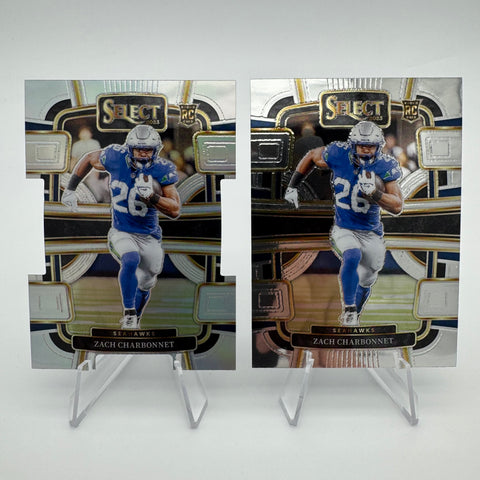 Zach Charbonnet 2023 Panini Select RC Silver Prizm Die-Cut