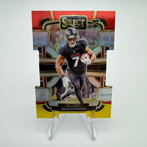 Bijan Robinson 2023 Panini Select RC Red Yellow Prizm Die Cut