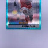 Bukayo Saka 2021 Topps Merlin Aqua Prism Refractor