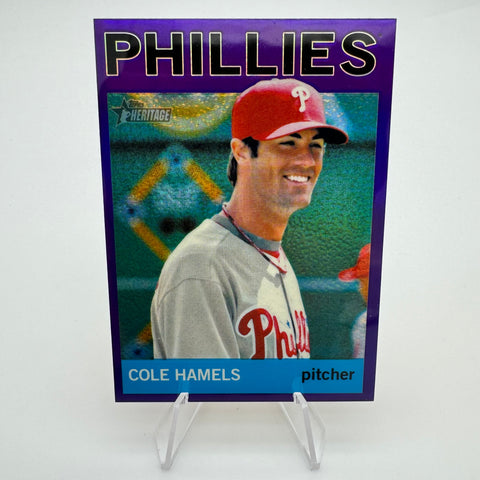 Cole Hamels 2013 Topps Heritage Chrome Purple Refractor