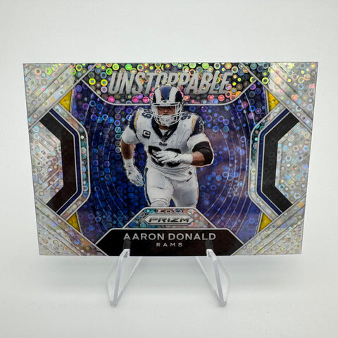 Aaron Donald 2020 Panini Prizm Unstoppable No Huddle Disco Prizm