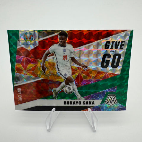 Bukayo Saka 2021 Mosaic UEFA Euro Give and Go Green Prizm