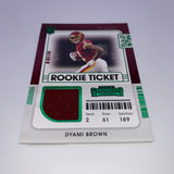 Dyami Brown 2021 Contenders Rookie Ticket Relic