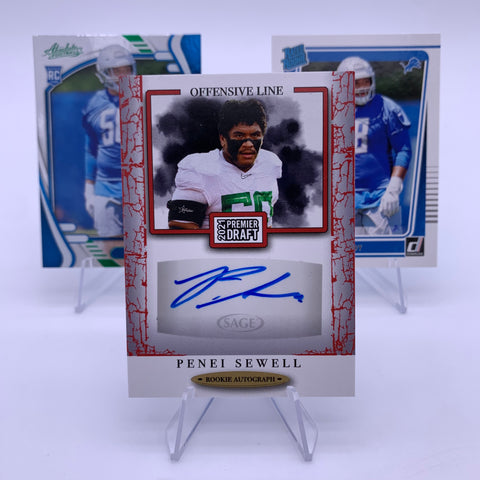 Penei Sewell 2021 Sage Premier Draft Red Rookie Auto