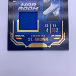 Amon-Ra St Brown 2021 Absolute War Room RC Patch Gold #’d 47/75