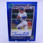 Edward Olivares 2021 Panini Optic Blue Mojo Auto #’d /99