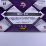 Sidney Rice Panini Franchise Fabrics Auto #’d 10/10