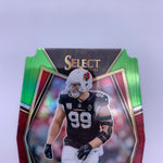 JJ Watt 2021 Select Neon Green Prizm Die Cut #’d 177/349