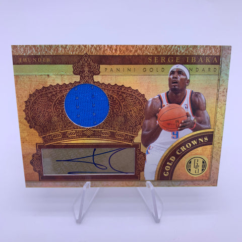 Serge Ibaka 2010 Panini Gold Standards Gold Crowns Auto Relic #’d 131/199