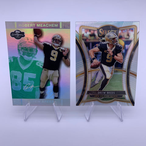 Drew Brees/Robert Meachem 2007 Topps Co-Signers Green Hyper Silver #’d 65/75