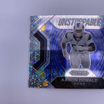 Aaron Donald 2022 Illusions Pink #’d 184/399 + Prizm Unstoppable No Huddle Disco Prizm