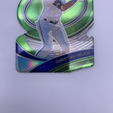 Christian Yelich 2021 Spectra Neon Green Prizm Die Cut #'d 25/25