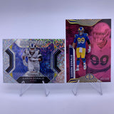 Aaron Donald 2022 Illusions Pink #’d 184/399 + Prizm Unstoppable No Huddle Disco Prizm