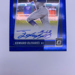 Edward Olivares 2021 Panini Optic Blue Mojo Auto #’d /99