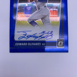 Edward Olivares 2021 Panini Optic Blue Mojo Auto #’d /99