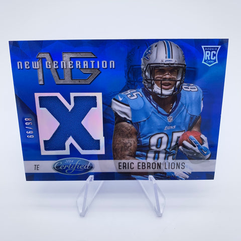 Eric Ebron 2014 Certified New Generation Materials Mirror Blue #’d 86/99