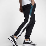 NIKE WOVEN CUFFED JOGGER PANTS BLACK/AQUA