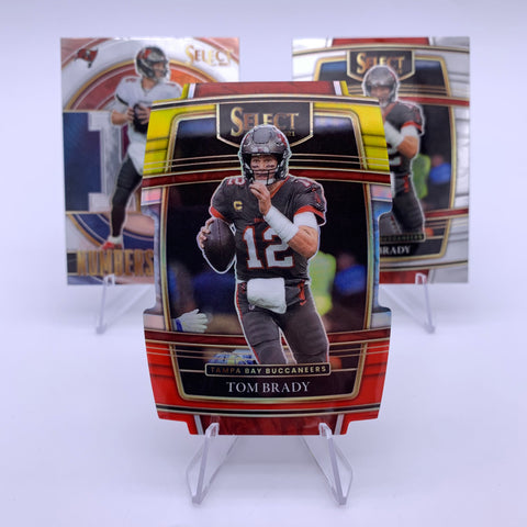 Tom Brady 2021 Select Red Yellow Die Cut Bundle