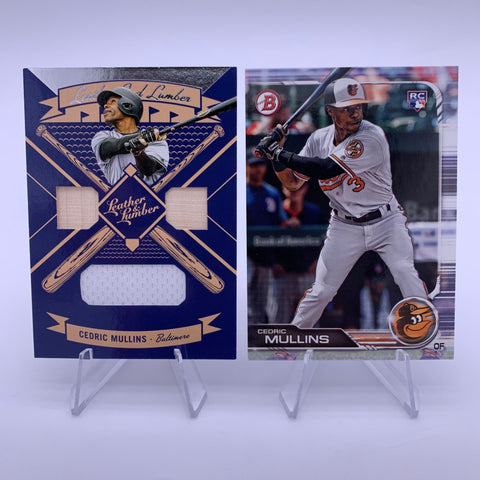 Cedric Mullins 2019 Leather & Lumber Bat/Jersey Triple Relic